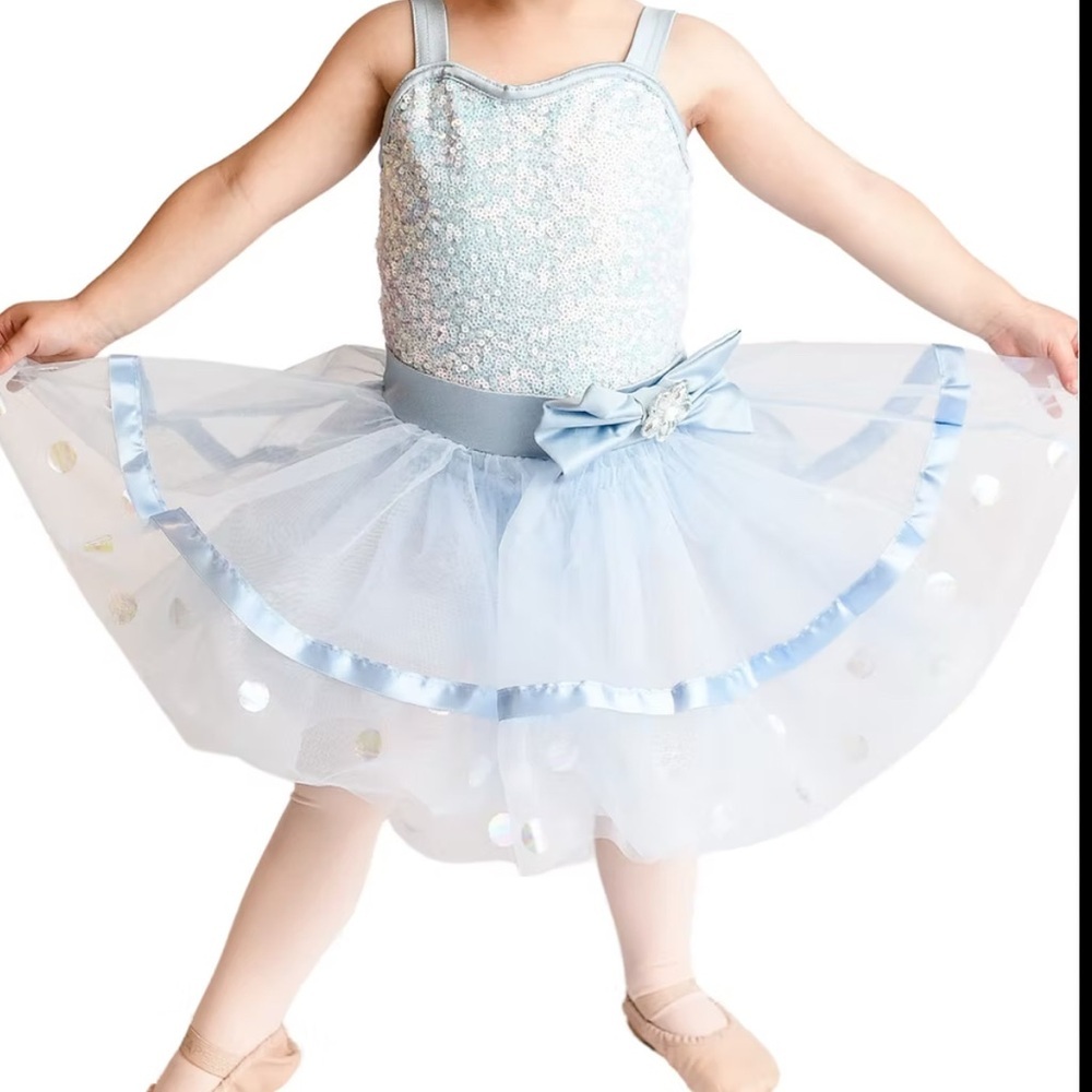 Weissman Silver and Blue Sequin Tutu Dress